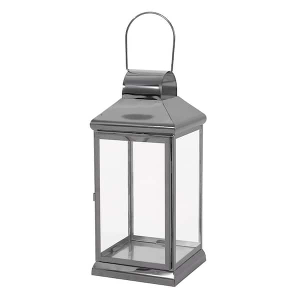 Noble House Hobbs 7 in. x 16 in. Black Stainless Steel Lantern