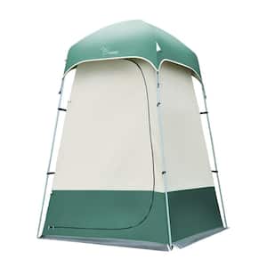 Outdoor Portable Shower Tent Changing Room Privacy Camping Shelters for Camping and Hiking, White and Green