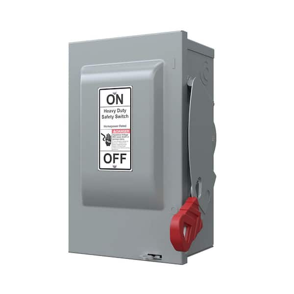 Adrinfly 30 Amp 3 Pole 600V 3 Wire Non-Fused Heavy Duty Safety Switch with Arc Chutes and Hinged Terminal Shield Gray