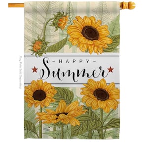 28 in. x 40 in. Happy Sunflowers Spring House Flag Double-Sided Decorative Vertical Flags