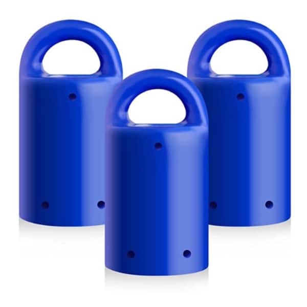 Heavy-Duty Indoor Outdoor Neodymium Anti-Rust Magnet, Magnetic Stud Finder, Key Organizer in Blue (3-Pack)
