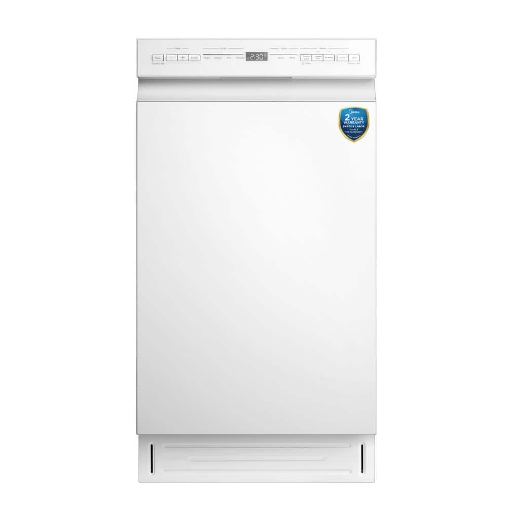 Midea 18 in. Front Control Built-In Dishwasher in White with 6-Cycles, in Stainless Steel Tub, Heated Dry, ENERGY STAR, 52 dBA