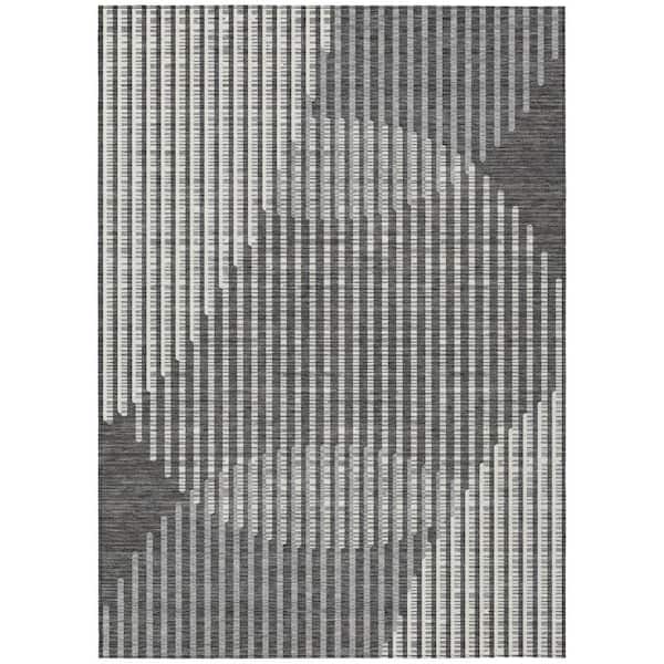 Chantille Machine Washable Indoor/Outdoor Abstract ACN1001 Charcoal 5 ft. x 7 ft. 6 in. Area Rug