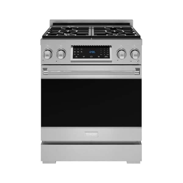 Gordon Ramsay Series 30 in. 4 Burners Freestanding Gas Range in Stainless Steel with Convection