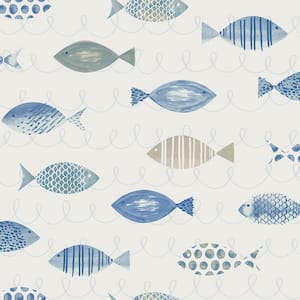 Key West Blue Fish Blue Wallpaper Sample