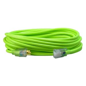 25 ft. 12/3 SJTW Hi-Visibility Outdoor Heavy-Duty Extension Cord with Power Light Plug