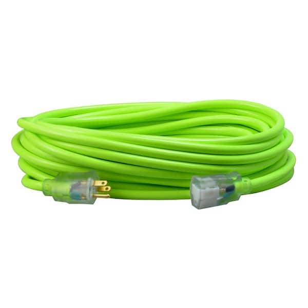 Southwire 25 ft. 12/3 SJTW Hi-Visibility Outdoor Heavy-Duty Extension Cord with Power Light Plug