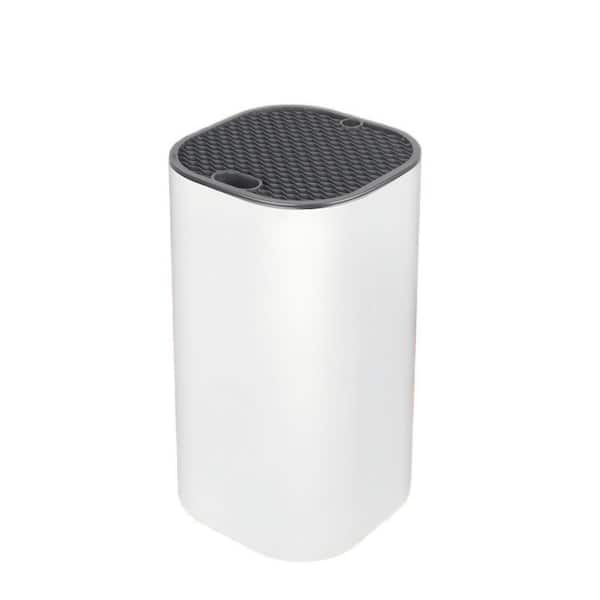 10-Knife Plastic Detachable Knife Holder with Scissor Slot, Sharpening Bar Slot, Space Saver Knife Storage Holder, White