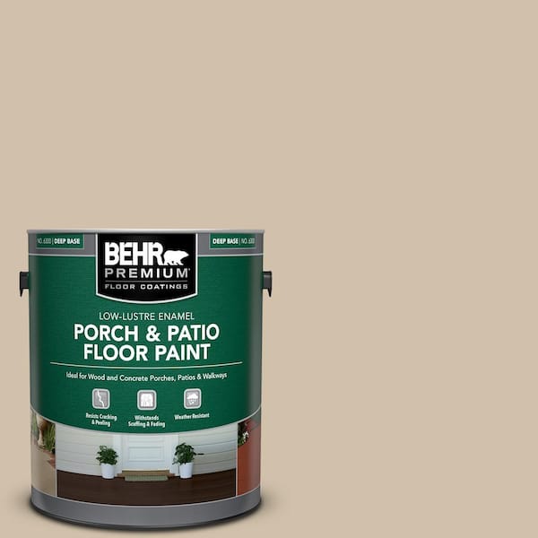 BEHR PREMIUM 1 gal. #PFC-27 Light Rattan Low-Lustre Enamel Interior/Exterior Porch and Patio Floor Paint