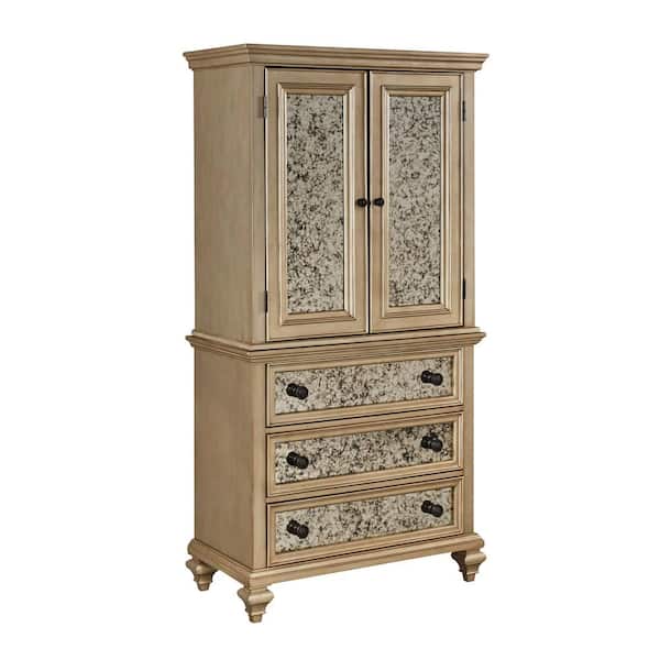 HOMESTYLES Visions Silver Gold Champagne Finish Armoire
