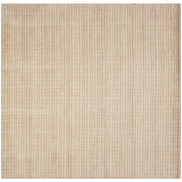 Himalaya Beige 7 ft. x 7 ft. Square Solid Area Rug