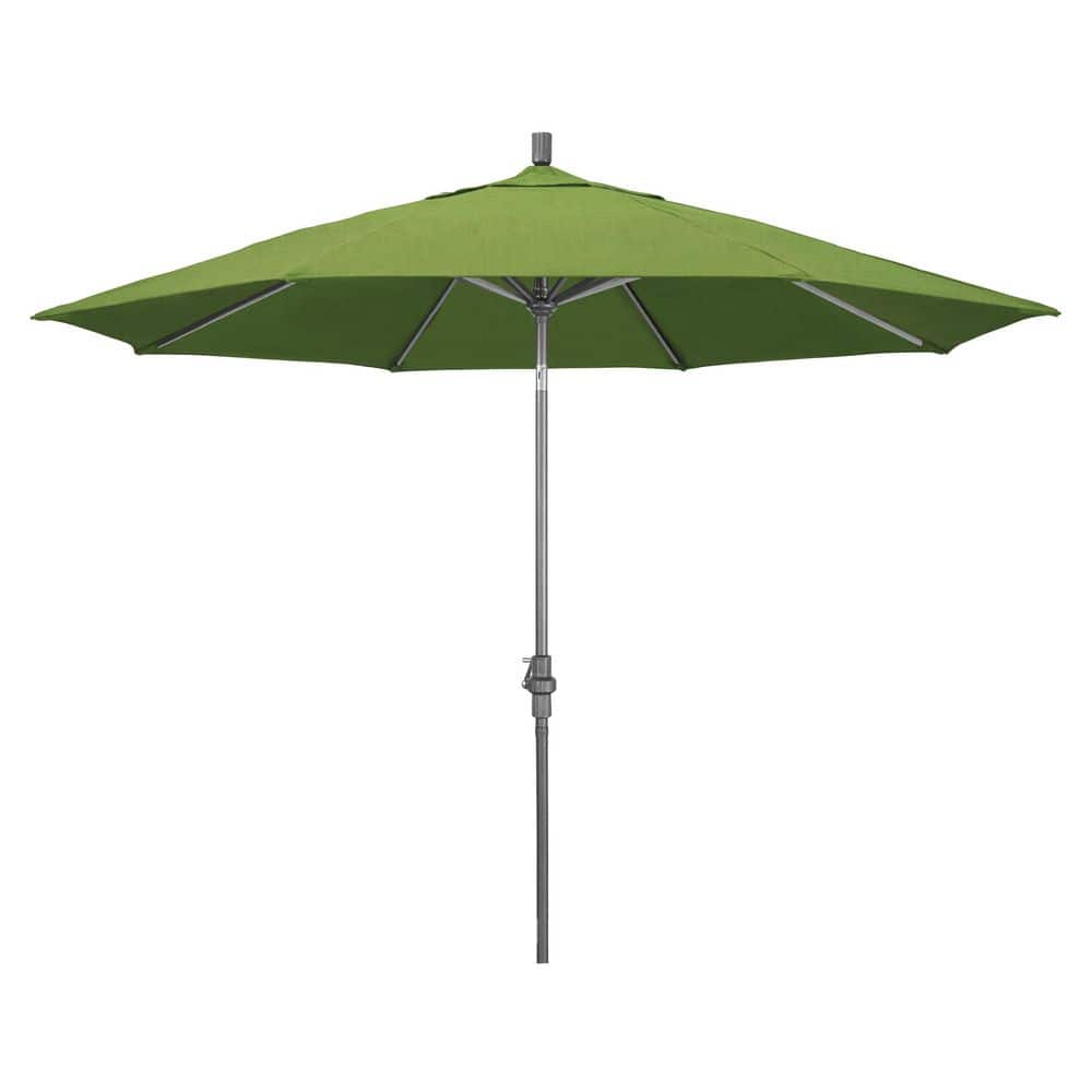 11 ft. HammertoneGrey Aluminum Market Patio Umbrella  Aluminum Ribs CollarTilt Crank Lift in Spectrum Cilantro Sunbrella price history on PriceWatchPro