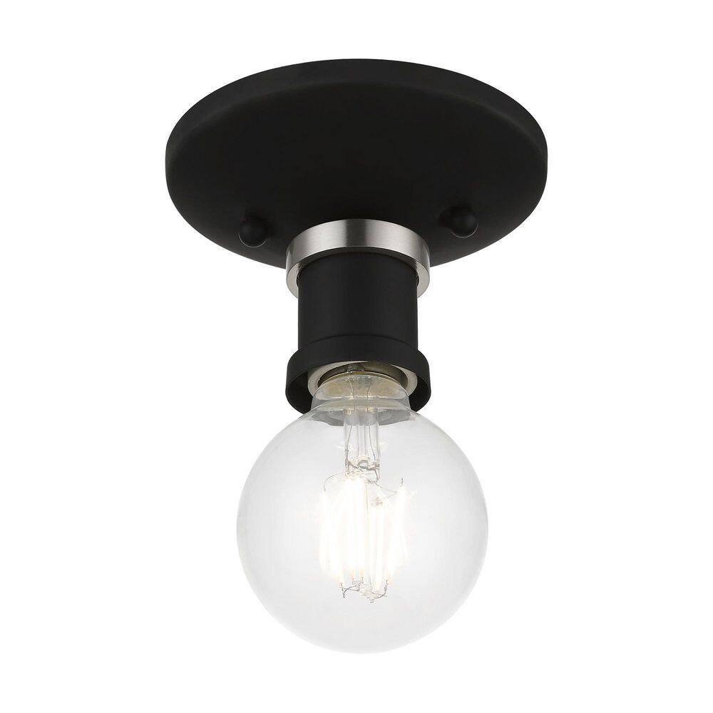 Lansdale Black and Brushed Nickel 1-Light Flush Mount