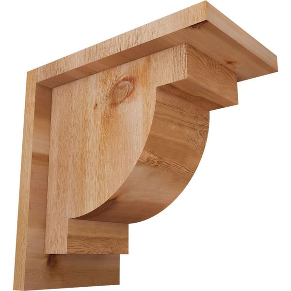 Ekena Millwork 6 in. x 10 in. x 10 in. Western Red Cedar Alpine Rough Sawn Corbel with Backplate