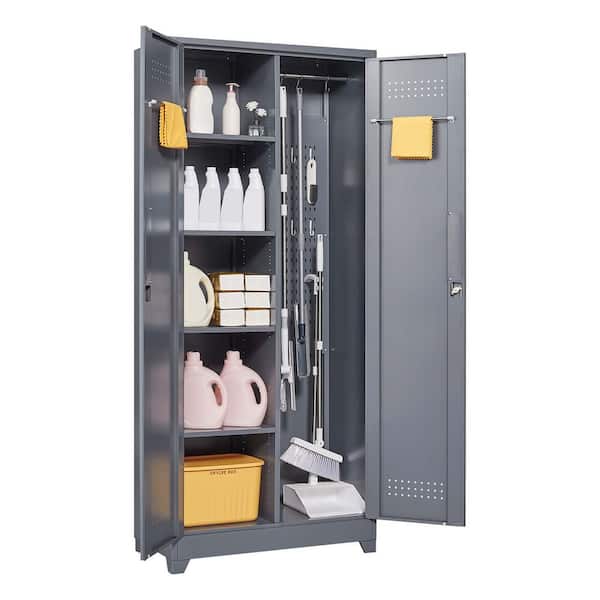 31.5 in. W x 15.7 in. D x 72.8 in. H Grey Outdoor Storage Cabinet