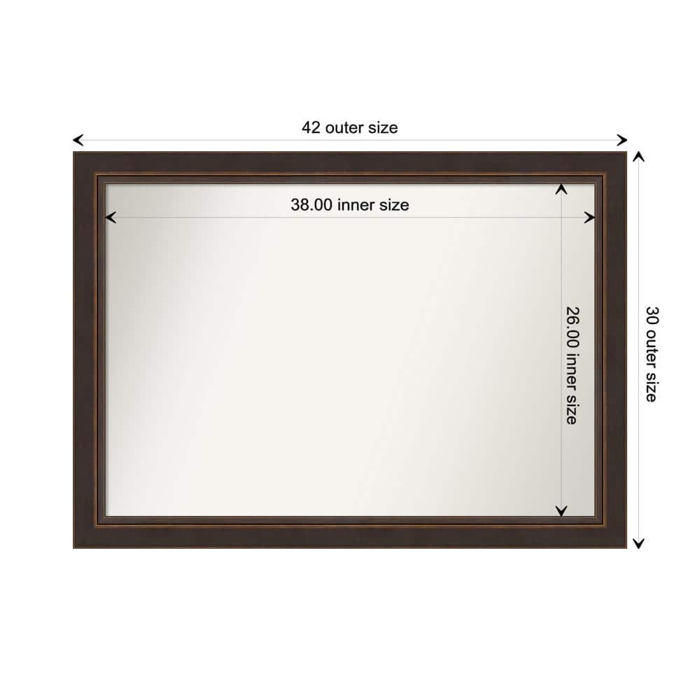 Lara Bronze 42.5 in. W x 30.5 in. H Custom Non-Beveled Wood Framed Bathroom Vanity Wall Mirror price history on PriceWatchPro
