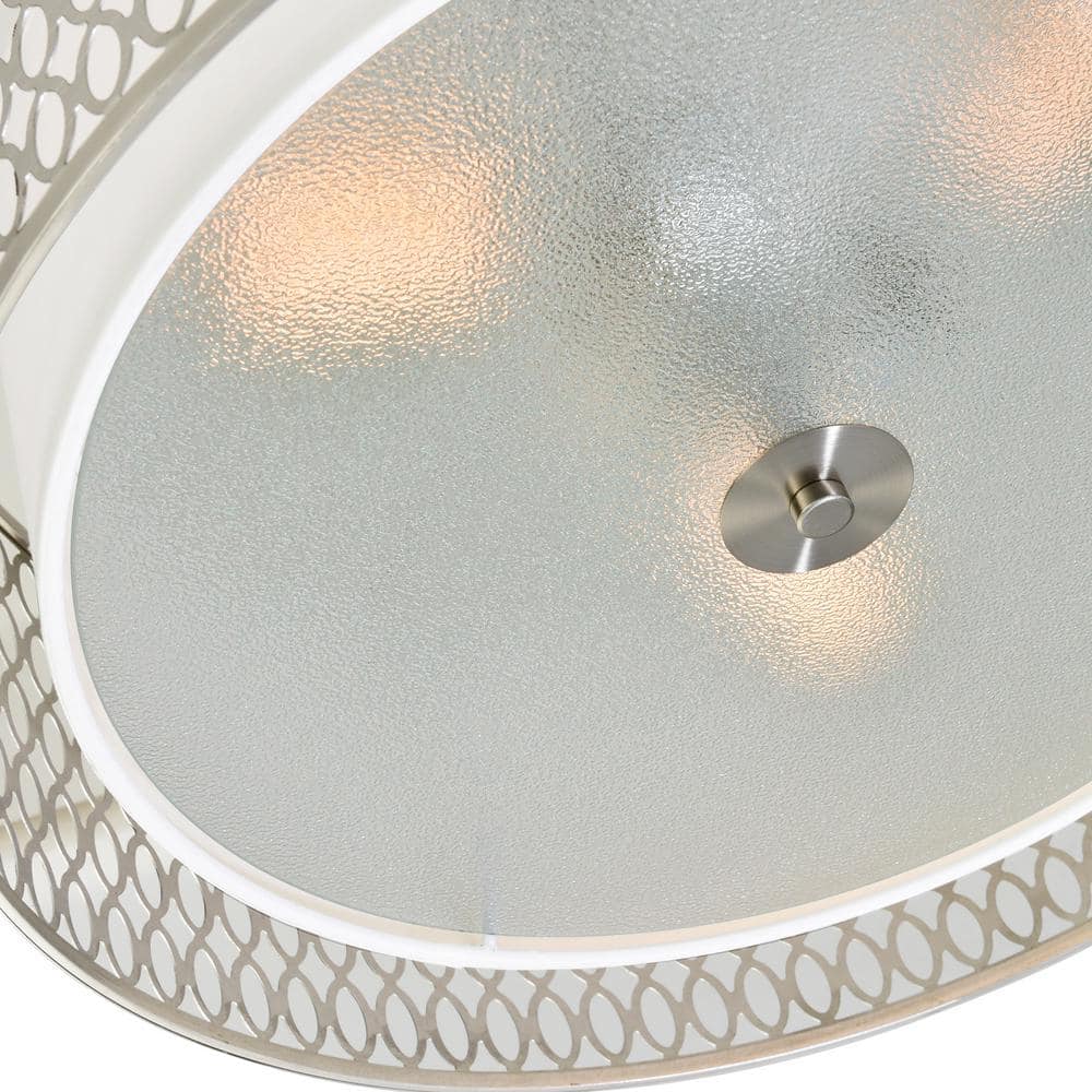 Mikayla 17'' Satin Nickel Drum Flush Mount Light