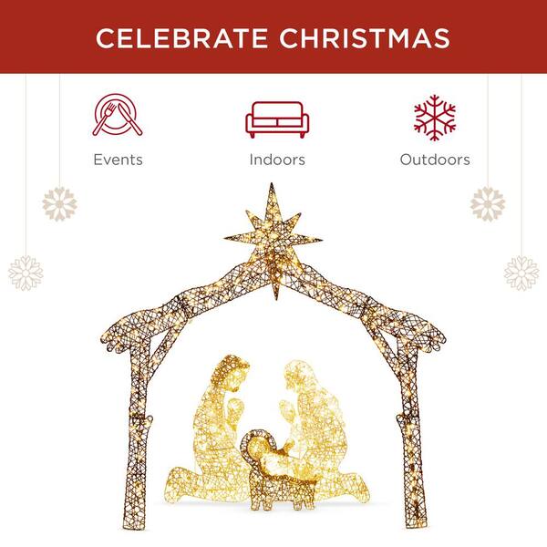 Buy 6 ft. LED Outdoor Nativity Set with 190 Warm White Lights and