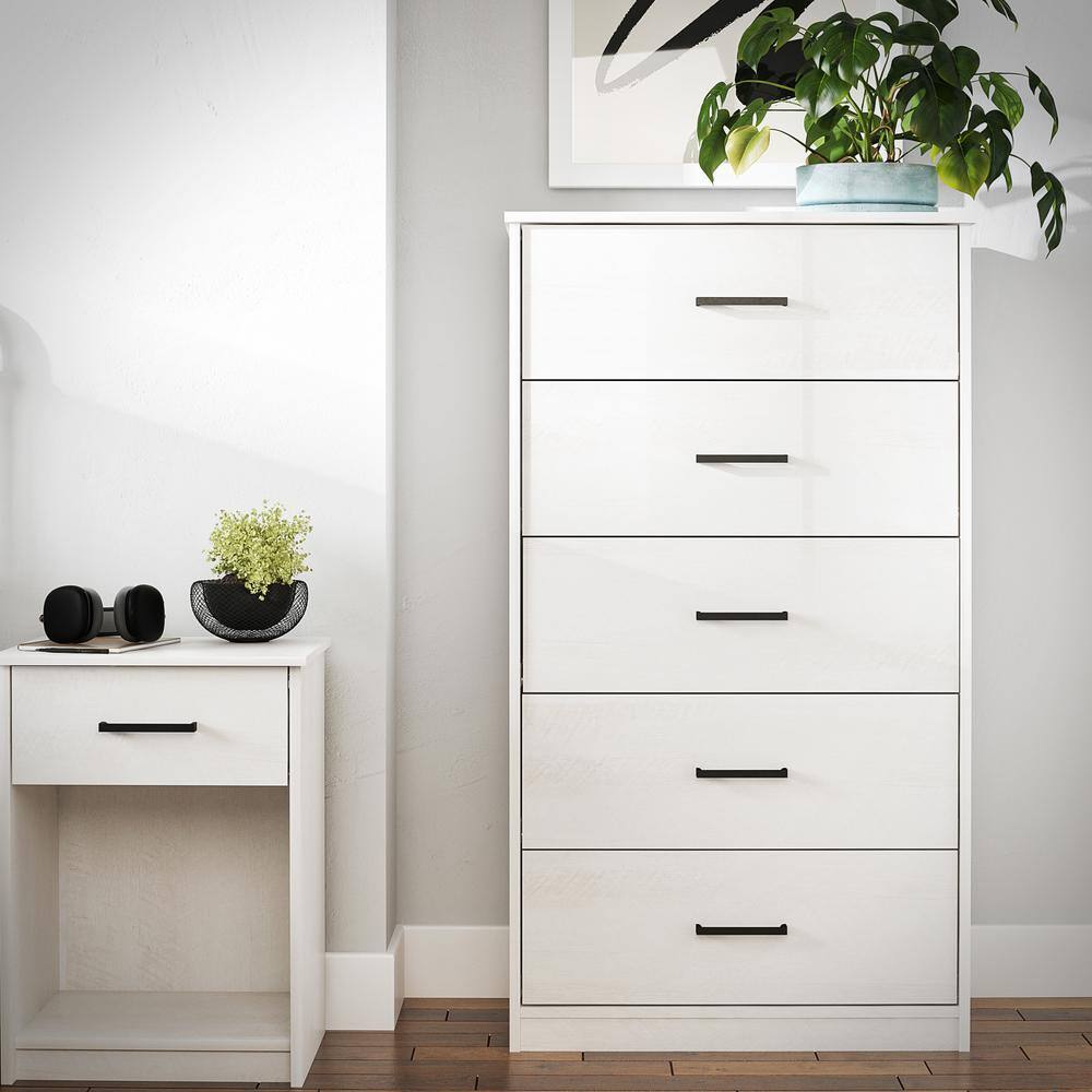 Ameriwood Home Karsan 5-Drawer Dresser, Ivory Oak DE50362 - The Home Depot