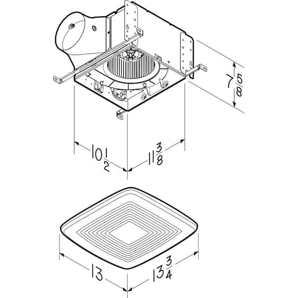 QTDC Series 110 CFM-150 CFM Humidity Sensing Bathroom Exhaust Fan, ENERGY STAR