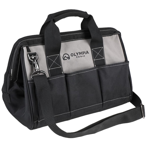 OLYMPIA 15 in. Black Water-Resistant Tool Bag with Dual Zipper ...