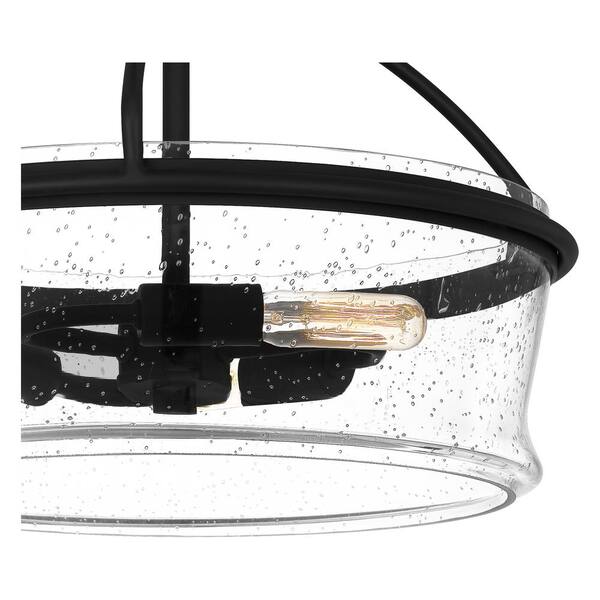 ASHLEY HARBOUR COLLECTION Ava 14.75 in. 3-Light Matte Black Semi 
