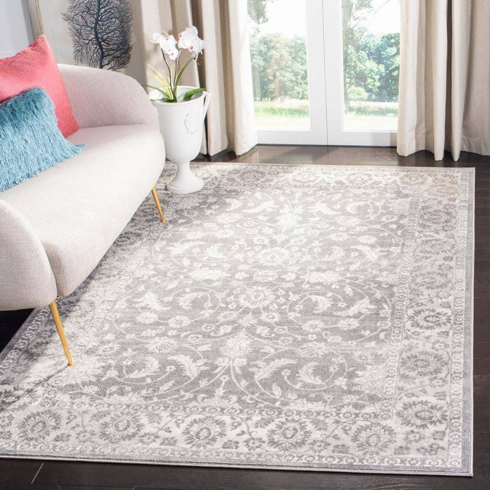 Brentwood 3' Square Gray Synthetic Hand-Knotted Area Rug