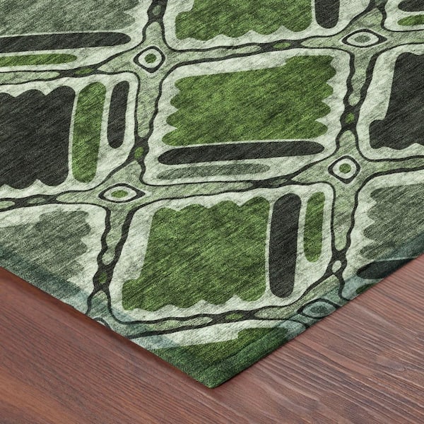 Chantille Machine Washable Indoor/Outdoor Abstract ACN2799 Green 10 ft. x 14 ft. Area Rug