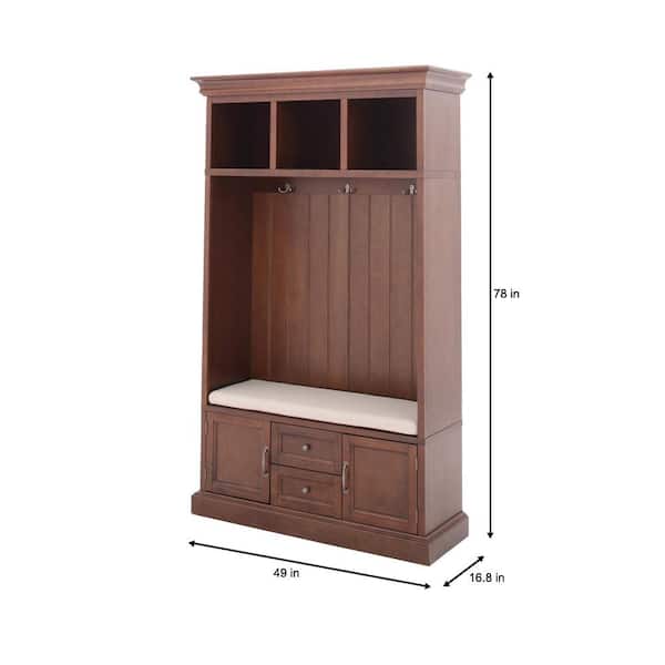 Royce Walnut Brown 49 in. Hall Tree