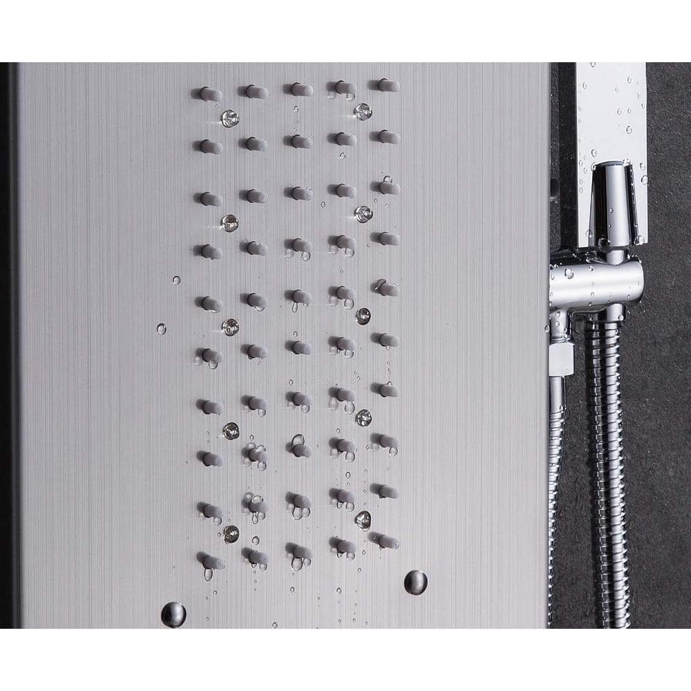 Brushed Nickel LED Rainfall Waterfall Shower Panel System