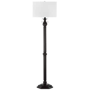 Jessie 58.75 in. Oil-Rubbed Bronze Floor Lamp with Off-White Shade