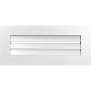 32 in. x 14 in. Rectangular White PVC Paintable Gable Louver Vent Functional