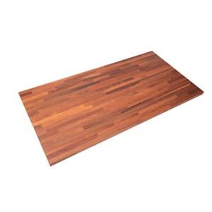 6 ft. L x 39 in. D Unfinished Sapele Solid Wood Butcher Block Island Countertop With Eased Edge