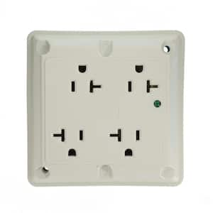 20 Amp 125 V Industrial Grade Surge Protected Quadplex Outlet/Receptacle, White (1-Pack) 05490-W