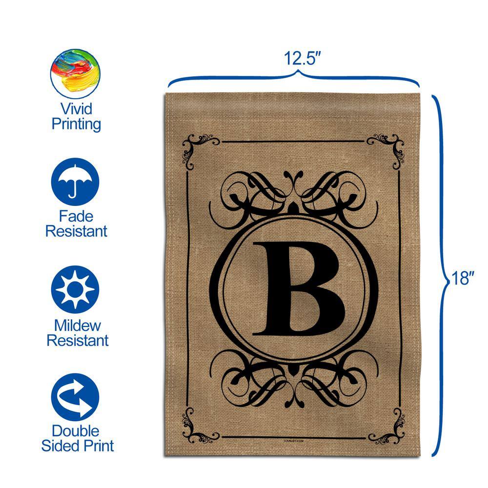 Classic Monogram Letter B Beige Polyester Garden Flag