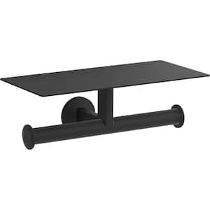 Components Covered Double Toilet Paper Holder in Matte Black