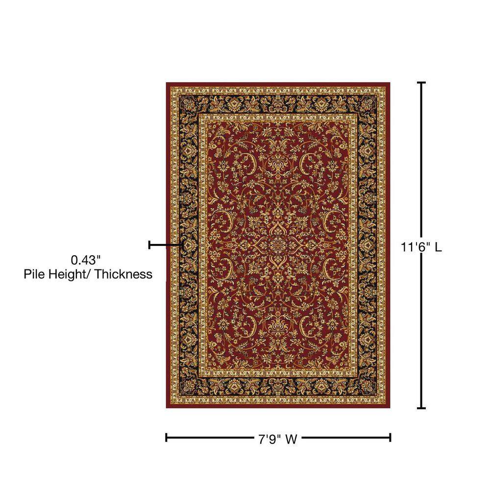 Noble Burgundy Synthetic Traditional Rectangular Area Rug 8 x 11