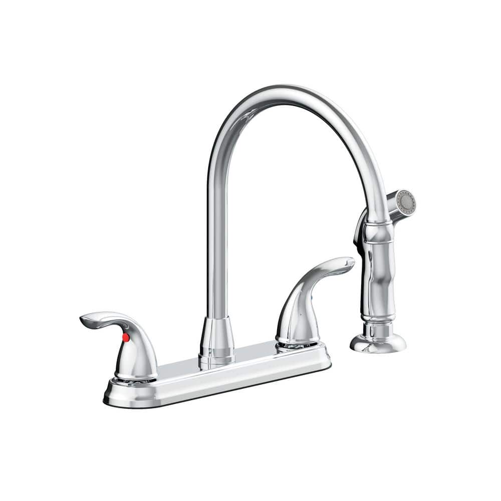 Seasons Westlake Double Handle Kitchen Faucet With Side Sprayer In Chrome 67710w 1001 The Home 2684