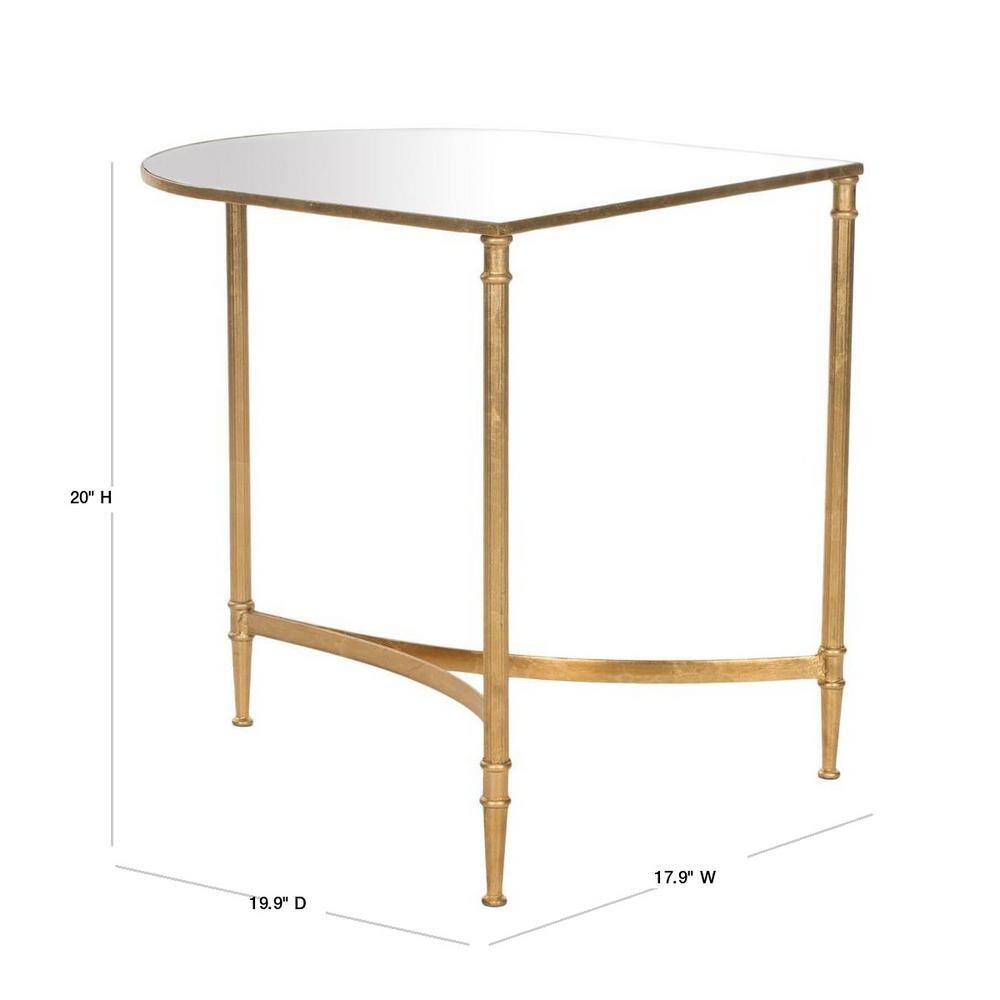 Nevin Gold Mirrored Curved Accent Table