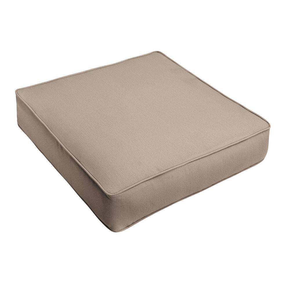 SORRA HOME Sunbrella Revive Sand Rectangle Outdoor Seat Cushion