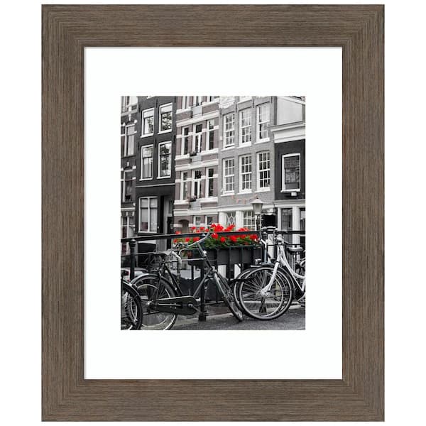 Amanti Art 11 in. x 14 in. Hardwood Mocha Narrow Wood Picture Frame Opening Size (Matted To 8 in. x 10 in.)