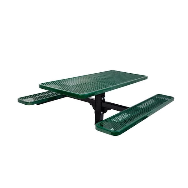 6 ft. Diamond Green Commercial Park Rectangular Table in Ground