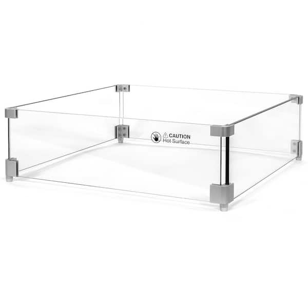 Barton 20 in. x 20 in. Tempered Glass Screen Flame/Wind Guard for ...