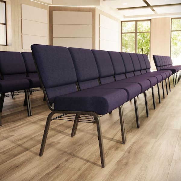 Fabric Stackable Church Chair in Royal Purple