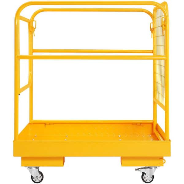 1200 lb. Hand Truck Forklift Platform with Lockable Swivel Wheels, Drain Hole, Device Chain, Holds 1 to 2 Adults
