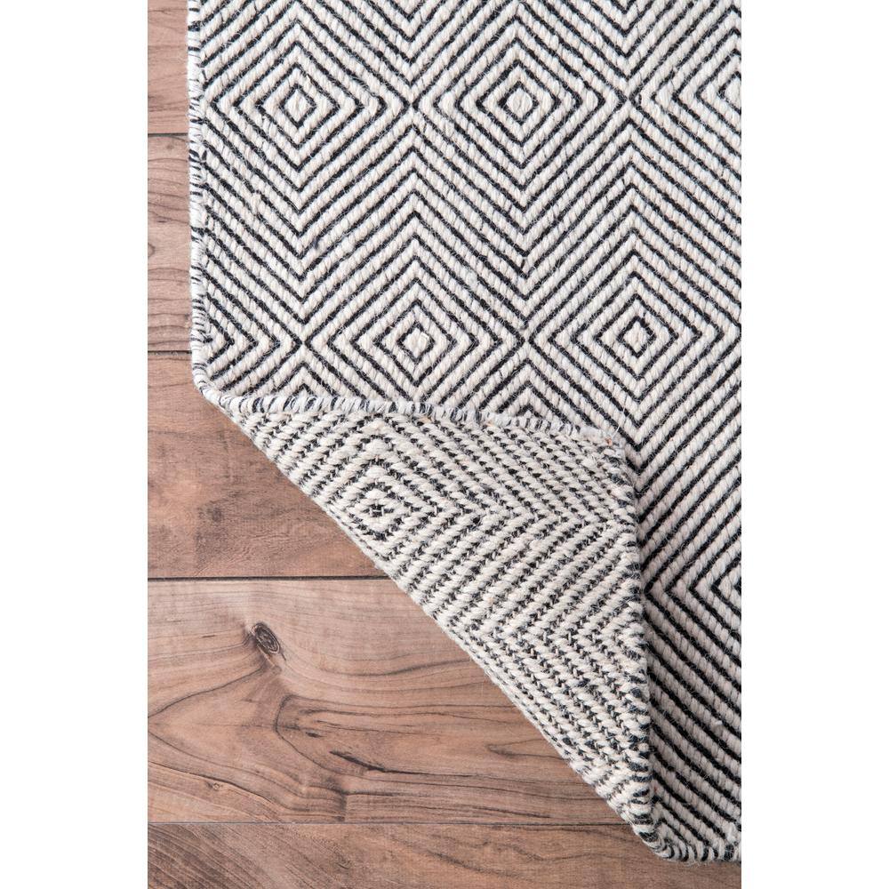 Ivory Geometric Hand-Tufted Wool Rectangular Rug, 3' x 5'
