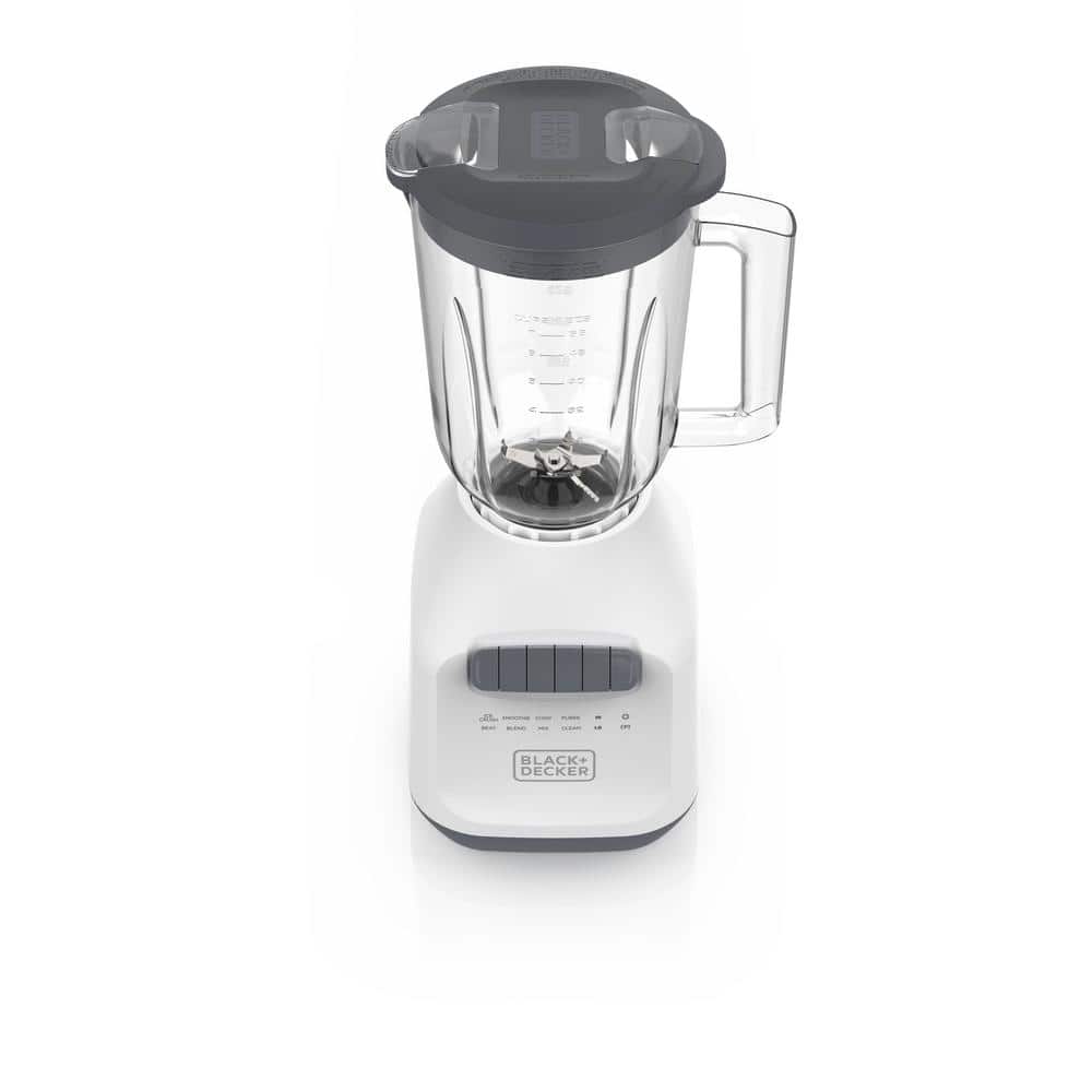 White 56oz Glass Jar Blender with Stainless Steel Blades