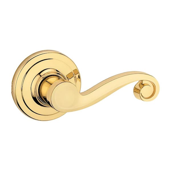 Lido Polished Brass Right-Handed Half-Dummy Hall Closet Door Handle