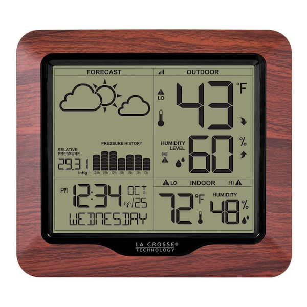 Wireless Weather Station Indoor Outdoor 3-in-1 Weather Thermometer  Hygrometer Barometer USB Powered Room Temperature Monitor Battery Operated  Humidity Meter Air Pressure Gauge 