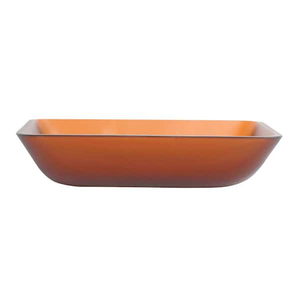 Unbranded Tempered Glass Rectangle Floating Vessel Sink Bathroom Vanity Combo Countertop Basin in Matt Tea